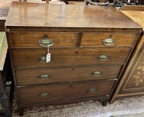 A Regency mahogany chest of drawers, width 91cm, depth 45cm, height 94cm